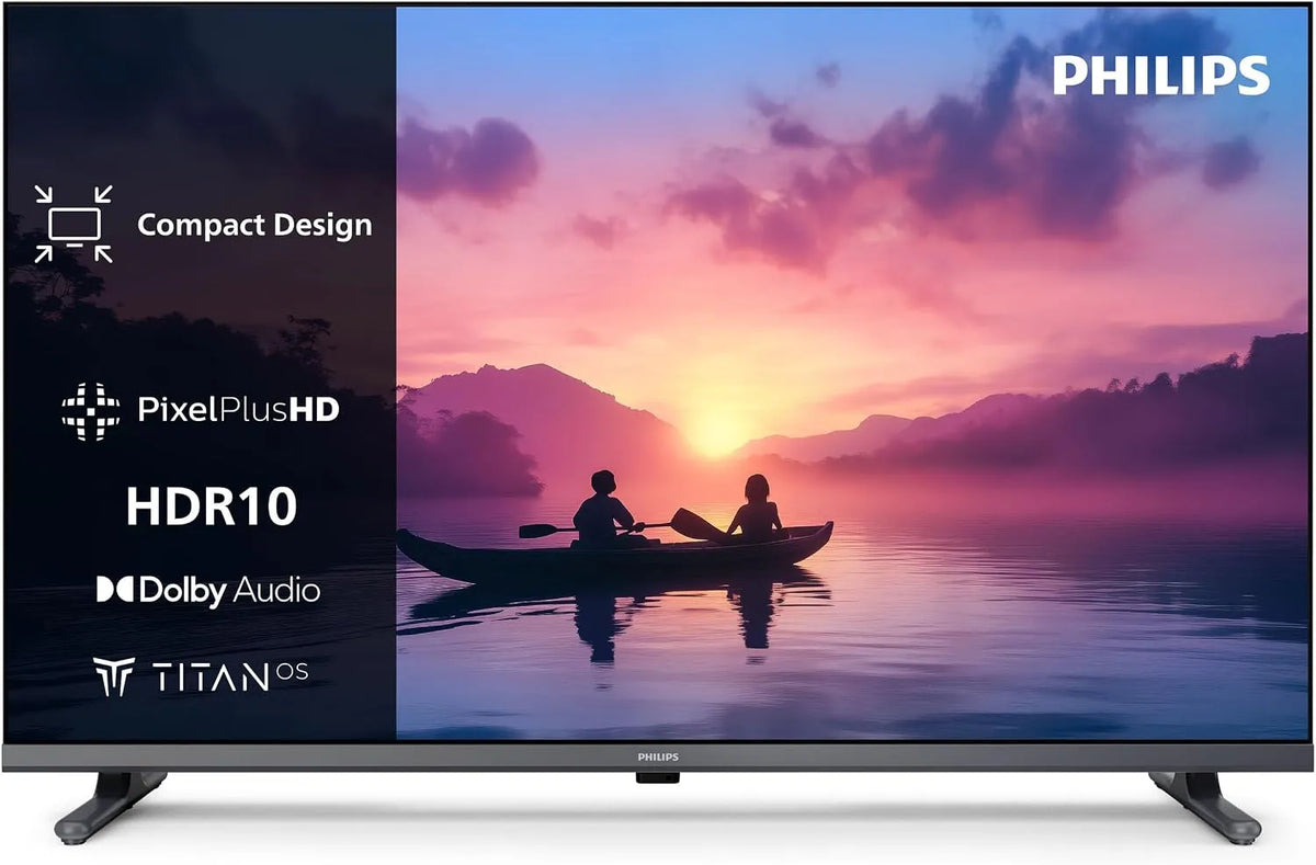 PHILIPS 32PFS6000, Přenosné televizory, 2K HD LED Smart TV - 32 palcový displej s Pixel Plus, platformou Titan OS a Dolby, Černá, 4K, OLED, QLED