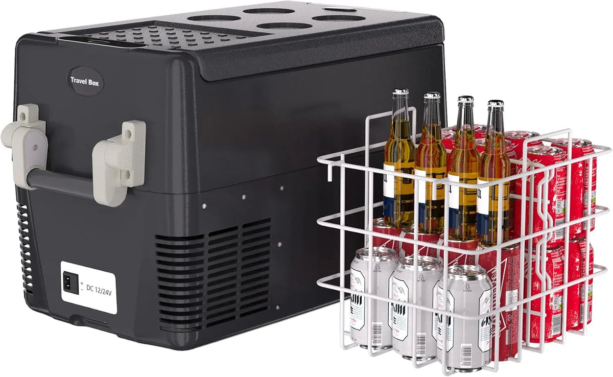 STMHOM 12V/24V 33QT, Chladničky, 12 Volt Lednice Auto Lednice, (30L) Elektrický chladící box, Přenosná lednička, Bílá, 12V, 24V, 30L, 240V