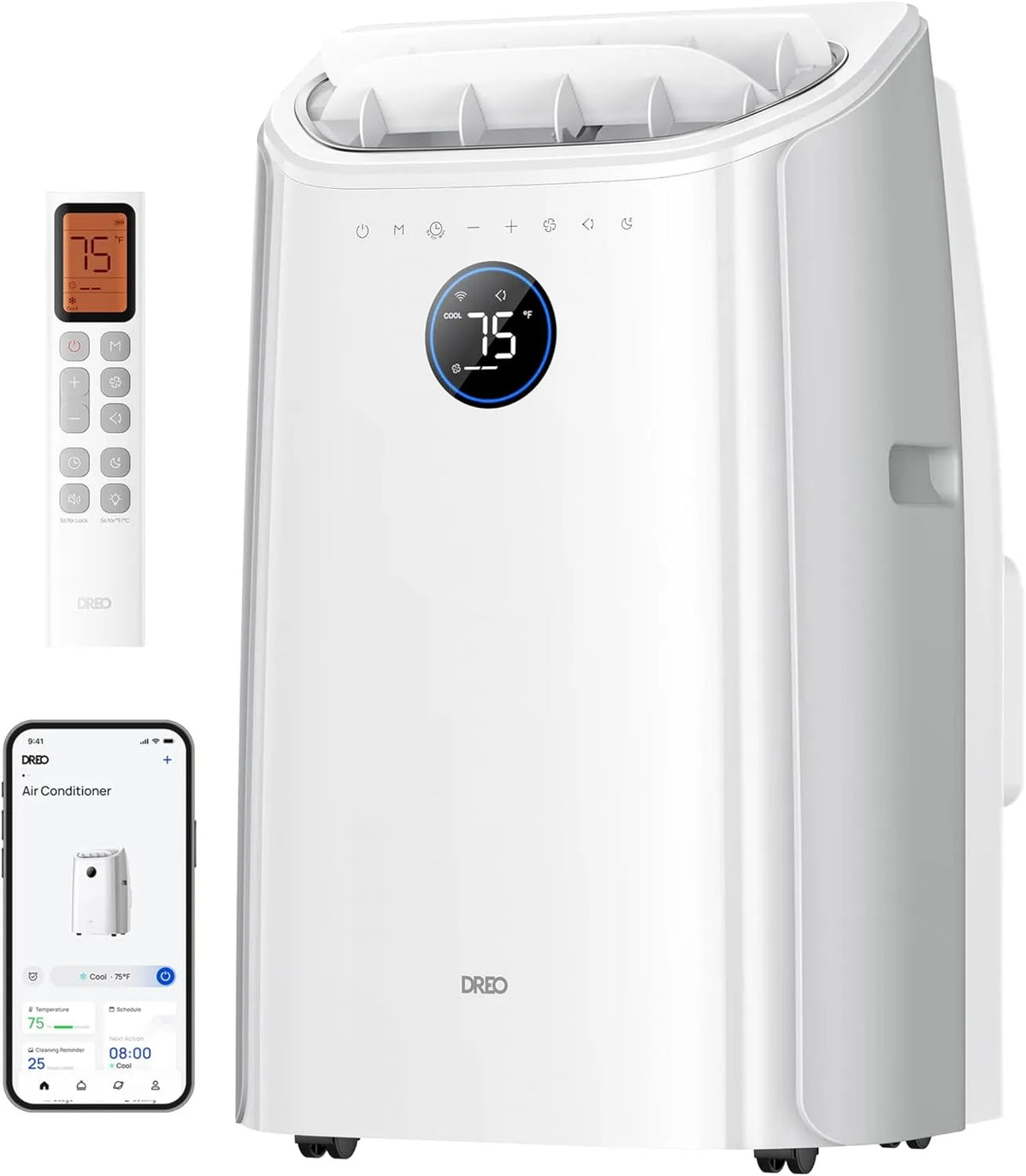 DREO 3-in-1 AC516S, Mobilní klimatizace, 12000 BTU Mobilní klimatizace ( chlazení / ventilace / odvlhčování), klid pro, Černá, 12000 BTU, 3.2 L