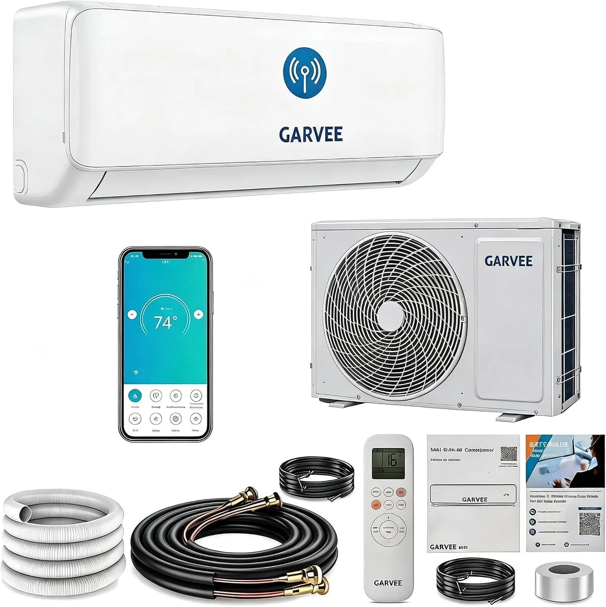 Koioplie, Splitové klimatizace, Pevný systém pro dělení vzduchu, 24000 BTU, Bílá, 000 BTU, 7, 2 kW, 19 dB