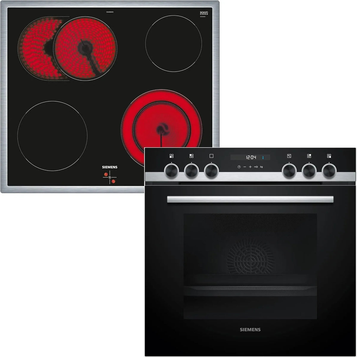 Siemens iQ500 EQ521KA11, Sety sporáku a trouby, set s elektrickým sporákem 60 x 60 cm, Černá, 60 x 60 cm, 11 V, 517G, 71 l