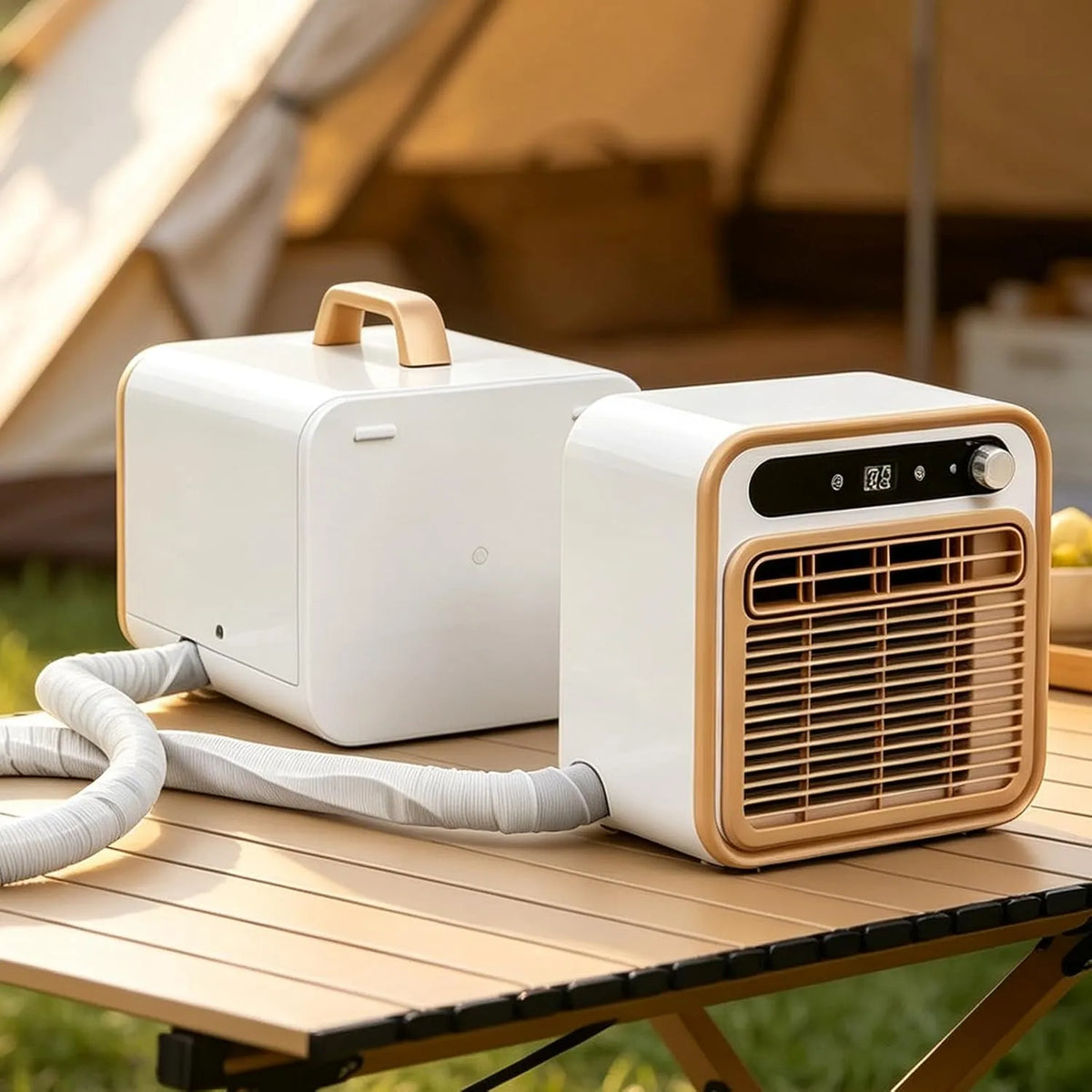 Gavscient 1.5m-WirelessVersion 1.5m, Mobilní klimatizace, 5000 BTU duální hadice klimatizační systém, Leiser přenosný štípací vzduch, Bílá