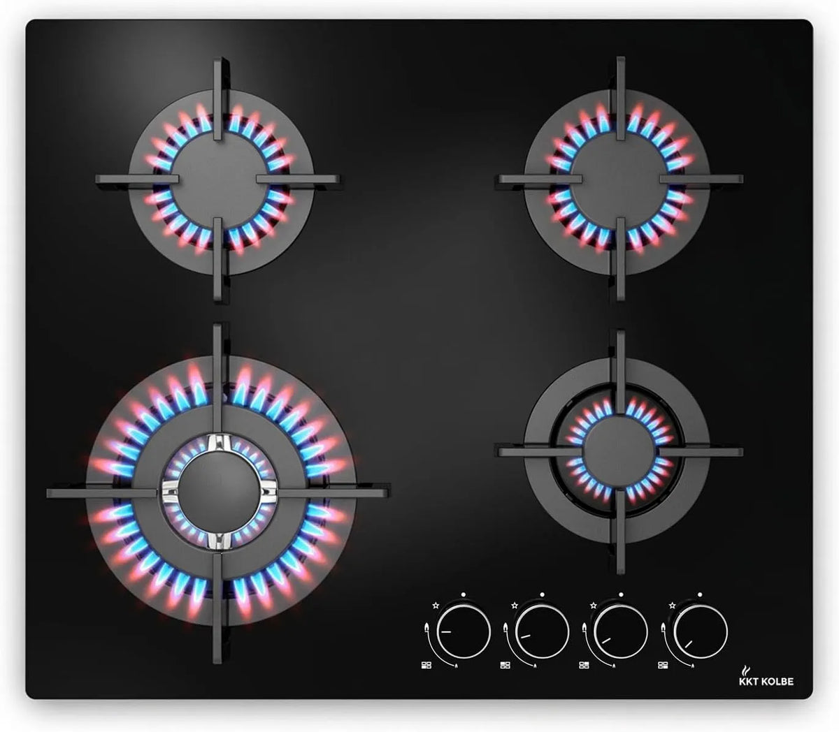 KKT KOLBE G604G, Varné desky, Gas Kochfeld, 59 cm, Černá, 604G, 7, 9 kW, 4 v