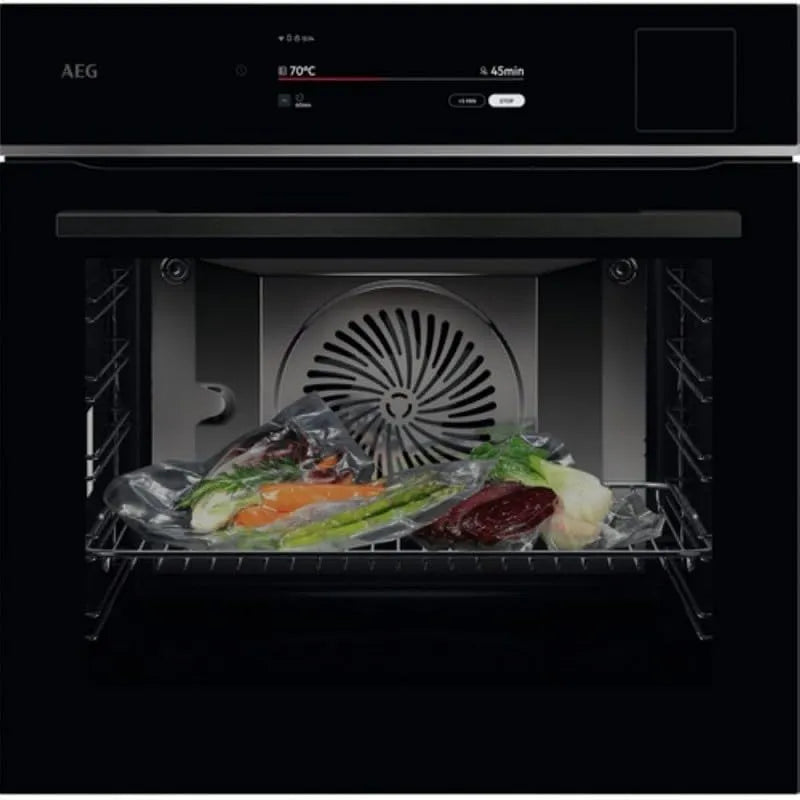 AEG TP9SB831AB, Parní pece, Multifunkční pec, 70 l, čištění páry, 25 funkcí, 168 automatických programů, Černá, 72 L, 60 cm, 9 v