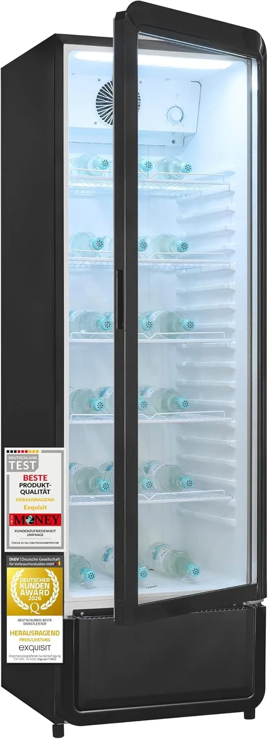 Exquisit, Nápojové chladničky, Vynikající nápoje lednička 280 l - lednička Gastro se skleněnými dveřmi, Bílá, 280 l