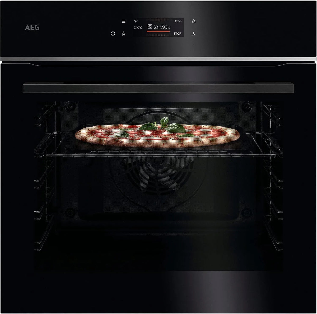 AEG TX7PB62WSB, Trouby, WiFi Pizzaofen peče při 340 ° C Pizza za pouhých 150 sekund v restauraci kvality, Černá, 62W