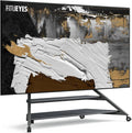 FITUEYES, Stojanové nohy, Stojan na TV Kolečková lišta pro 75-100 palců, s úložnou plochou do 85 KG, Černá, 85 KG, 100x100, 850x400 mm, 1300 mm