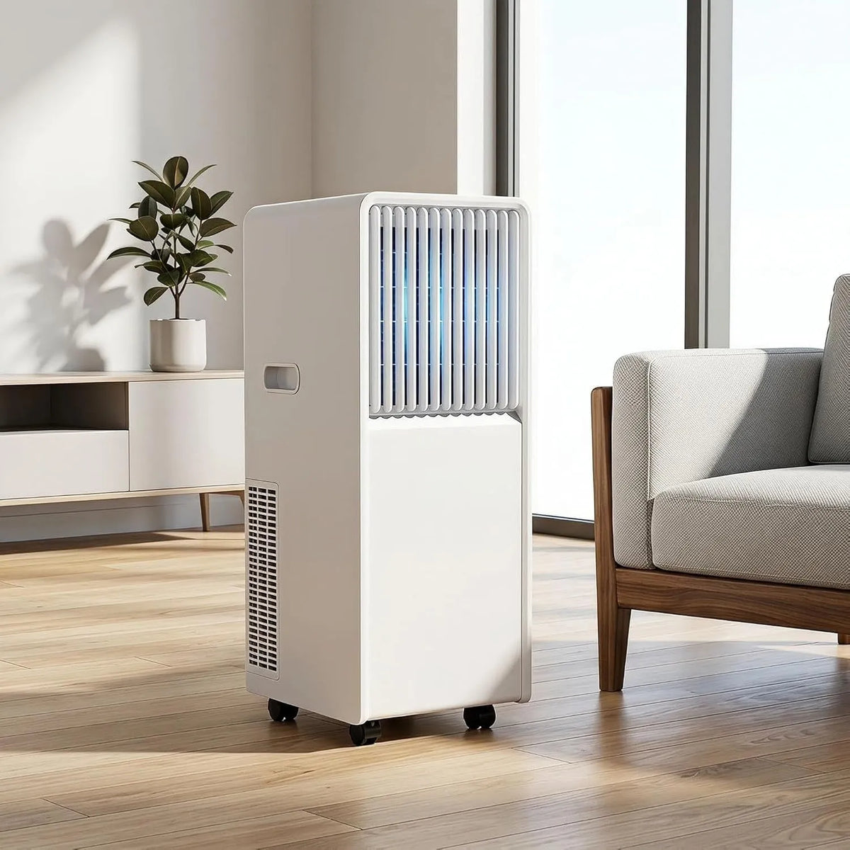 GIOFEOIK 3-in-1, Splitové klimatizace 12000 BTU, Split mobile, s chladným ventilátorem odvlhčovače, dálkové, Bílá, 12000 BTU, 20 l