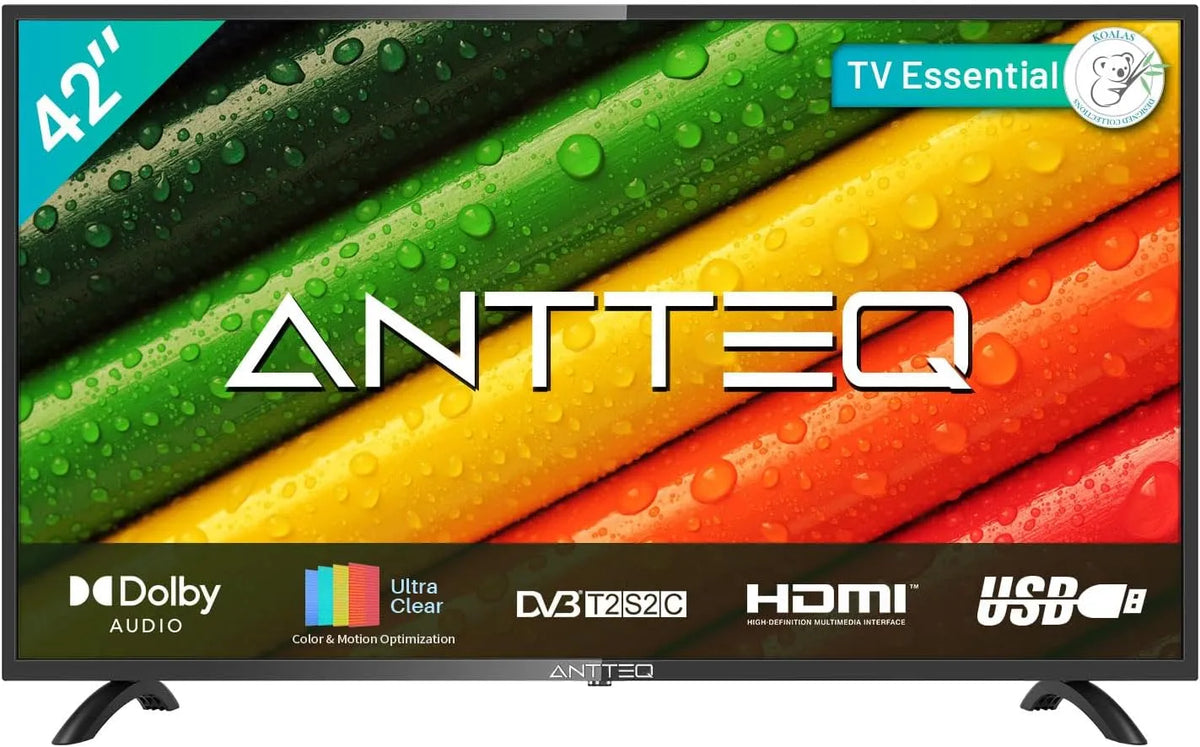Antteq AB42D1, Televizory, TV 42 palců (TV 107 cm), Dolby Audio, LED, Triple Tuner DVB-C / T2 / S2, CI +, Černá, 107 cm, 4K, Full HD, 20W