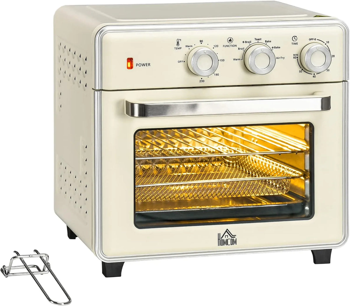 HOMCOM, Mini trouby, Mini- trouba s cirkulujícím vzduchem 20L Mini- trouba s pečením 1400W bílá, 20L, 1400W, 36L, 36.1L
