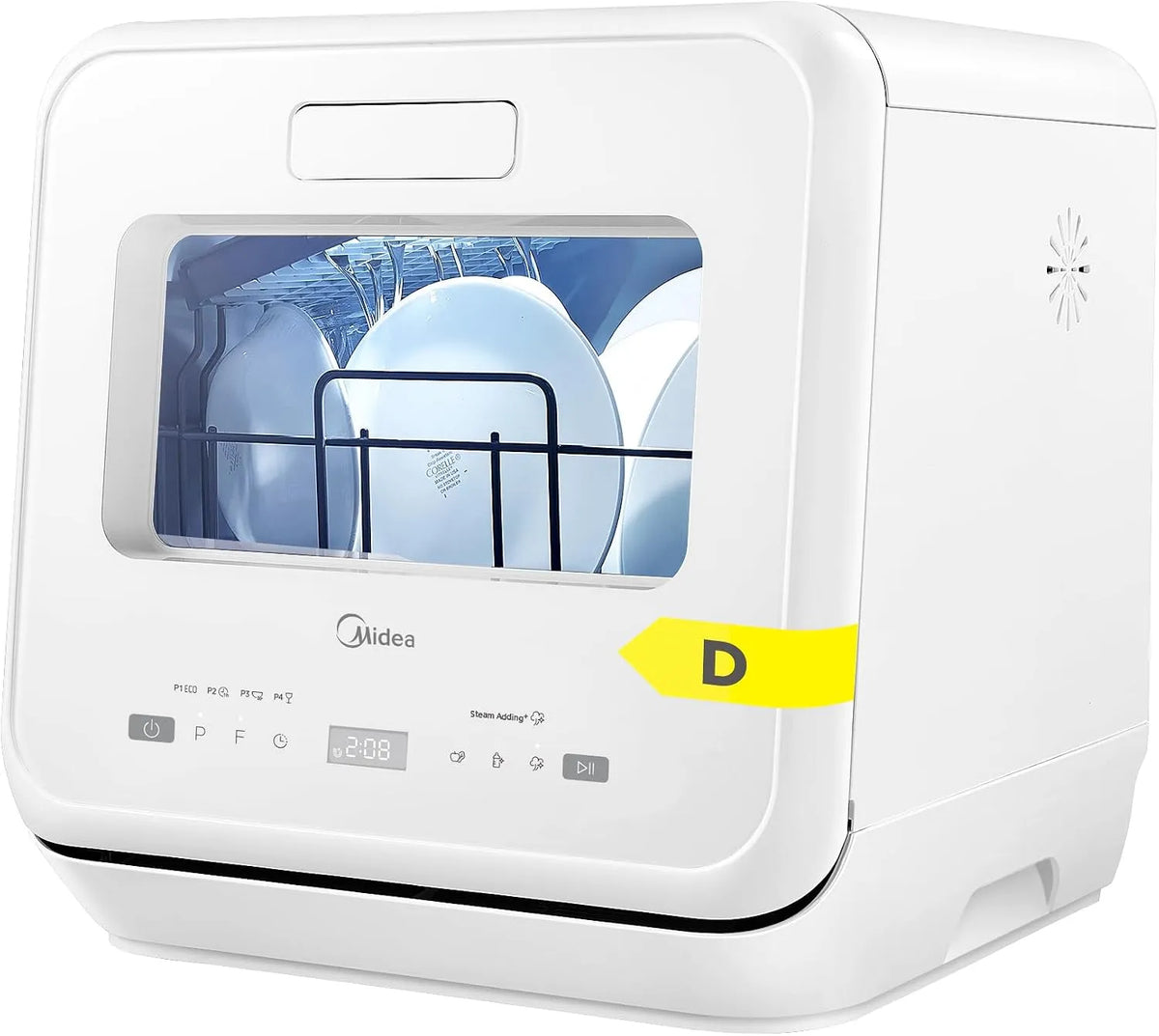 Midea, Stolní myčky nádobí, d Mini Stolní myčka nádobí s vodní nádrž / Připojení vody Freestanding, Bílá, 5l, 25 cm