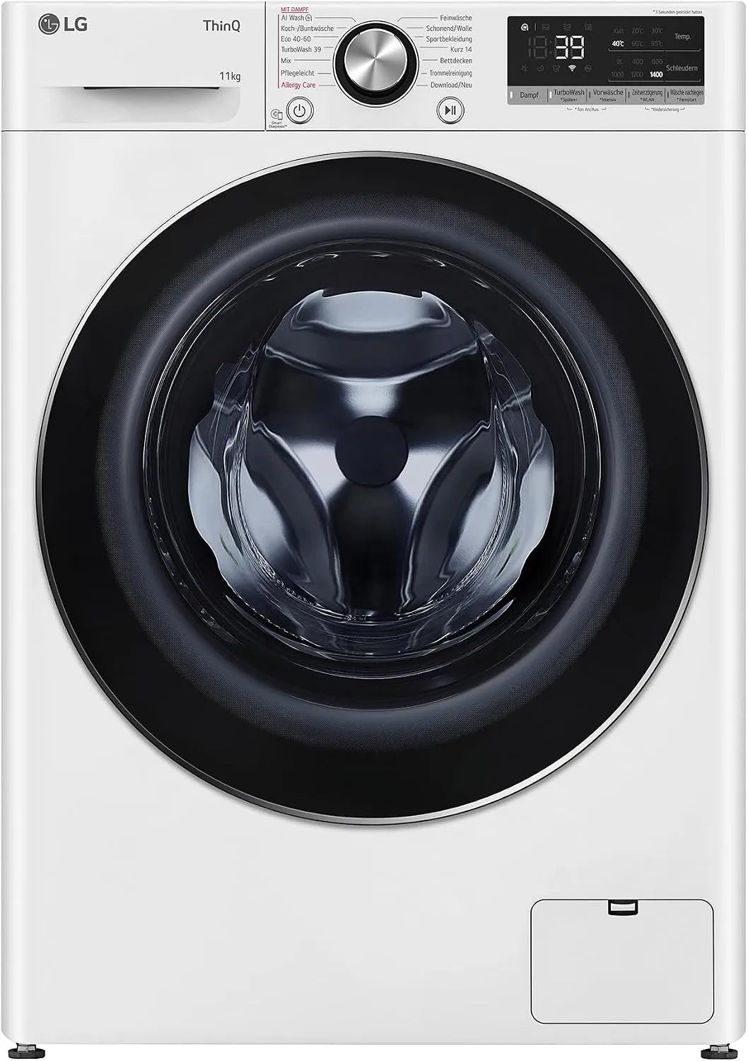 LG F4WR7012, Pračky, pračka, 11 kg, 1400 ot. / min, A -10%, AI DD, TurboWash 360 °, Steam, AquaLock, Bílá, 4W, 10 l, 60 × 85 × 62 cm