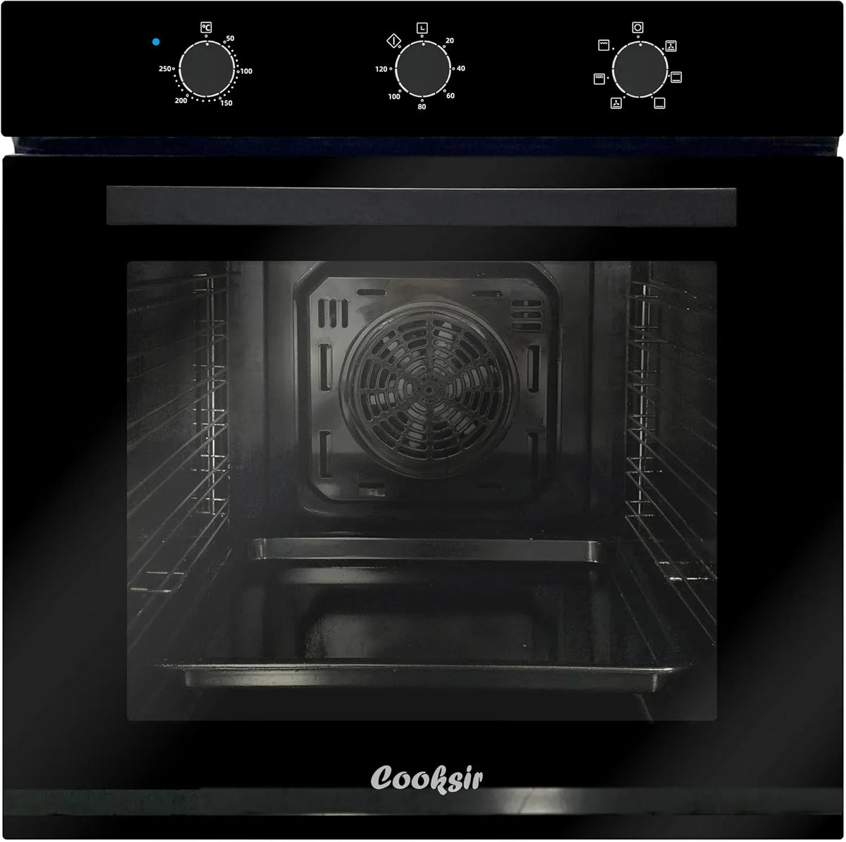 Cooksir 60CM-Einbaubackofen, Trouby, 60CM built- in trouba, 60L širokoúhlá trouba s zástrčkou, 2200W, 6 funkcí, Černá / stříbrná, 60CM, 60L