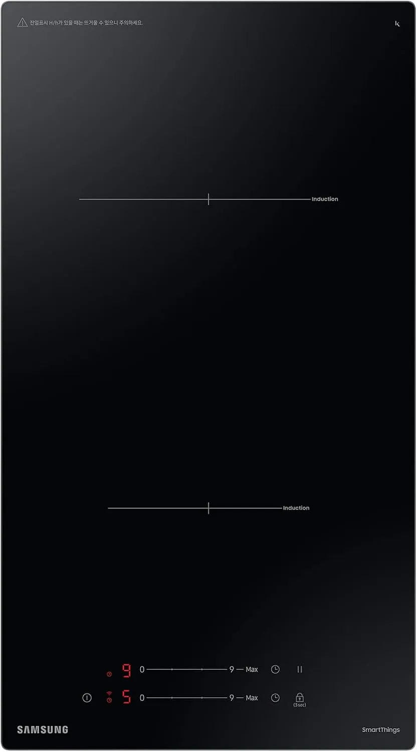 Samsung NZ32BG2005FKU1, Varné desky, Autonomní indukční sporák, 2 desky, 30 cm široký, skleněné keramické zóny vaření, Černá, 30 cm, 140 mm