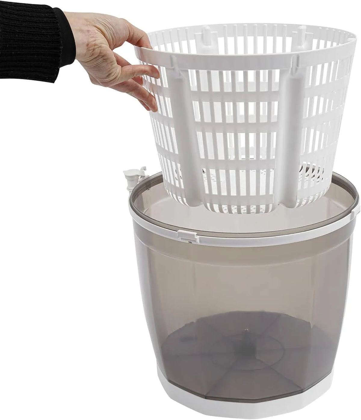 Generic 2-in-1-handwaschmaschine 2-in-1, Přenosné pračky, Přenosná ruční pračka - Ruční klika - Pohon, Ne- Elektrická pračka pro RV, Bílá