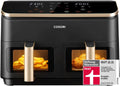 Cosori, Horkovzdušné fritézy, Airfrier, S výhledem okno, 8.5L teplý vzduch fritor 2 komory, Černá, 8.5L, 1750W