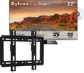 SYLVOX DVB/T2/S2 1080P, Televizory, 22 palců 12V TV pro motorhouse, Smart Google TV s DVD přehrávačem, FHD, Černá, 12V, 32V, 4G, 8V