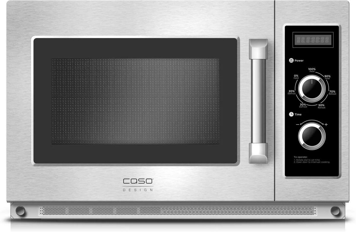 Caso C1800M, Samostatné mikrovlnné trouby, komerční mikrovlnná trouba s keramickou podlahou, 34 L, 1800 Watt, časovač, Černá / stříbrná