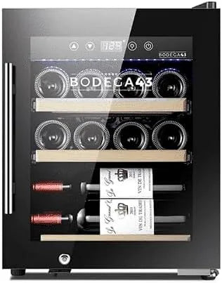 BODEGA43-12C, Vinotéky, 12C Lednička na víno malá - lednička na víno 12 lahví, 33 litrů, 5-20 oC, 1 zóna, Černá, 12 l, 33 l, 41 dB
