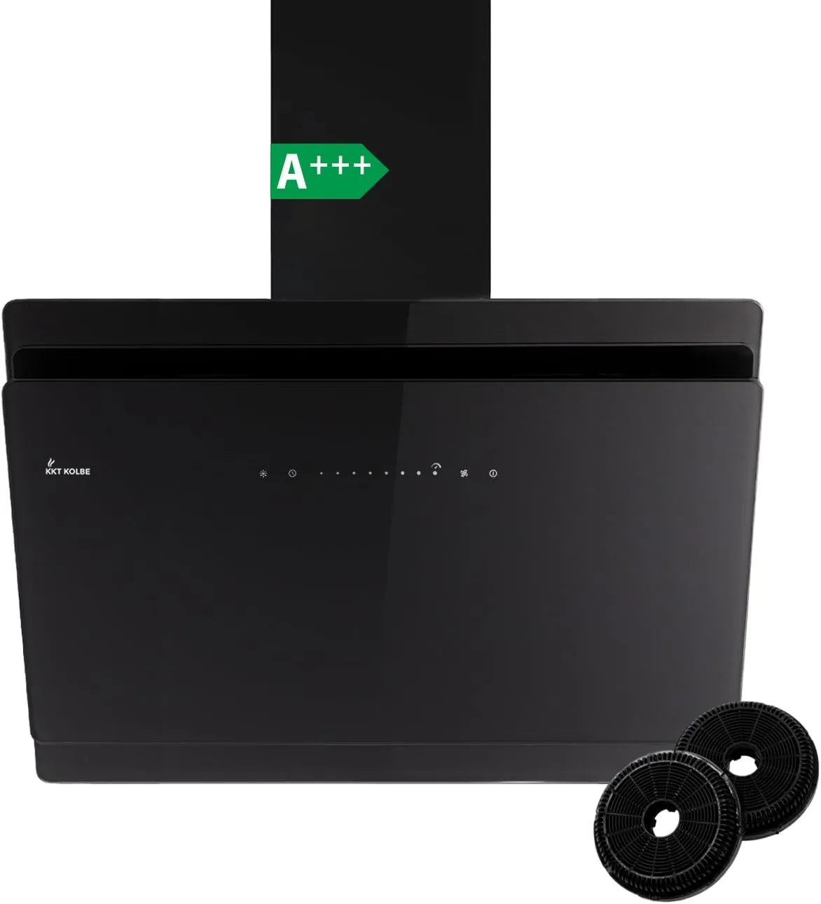 KKT KOLBE, Nástěnné digestoře, KKT PISTON A + + + vzdálenost kapoty 80 cm 782 cbm / h, Černá / stříbrná, 80 cm, 60 cm