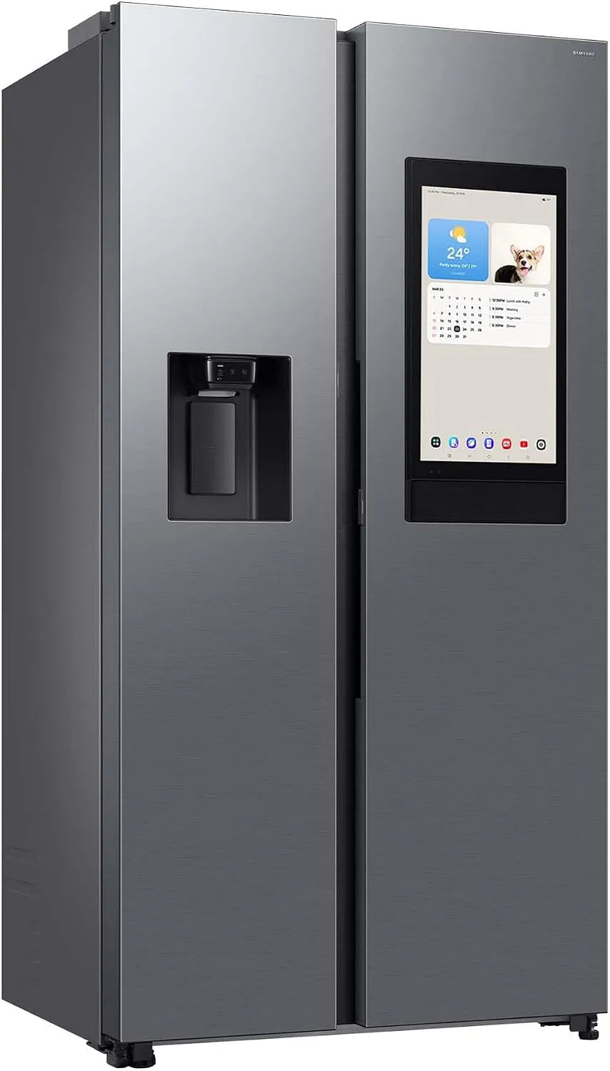 Samsung RS90F67BETEF, Kombinované chladničky s mrazákem, boční lednice, mrazák, AI lednička s mrazákem, 178 cm, 614 l, zásobník na led /, Stříbrná