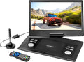 REFLEXION 12V-Auto-Adapter DVD1424, Přenosné DVD přehrávače, Přenosný DVD přehrávač 14 palců (36 cm) LCD monitor s ladičem DVB-T2, Černá