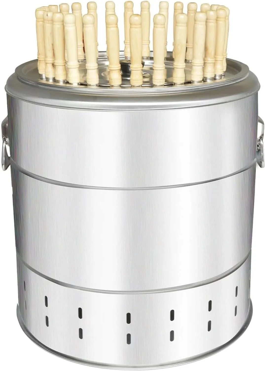 Generisch, Mřížovina z uhlí, nerezová ocel carboaster BBQ sporák - bez smokingu sud moker závěsný gril s 28, Stříbrná, 30 cm, 42 x 39 cm