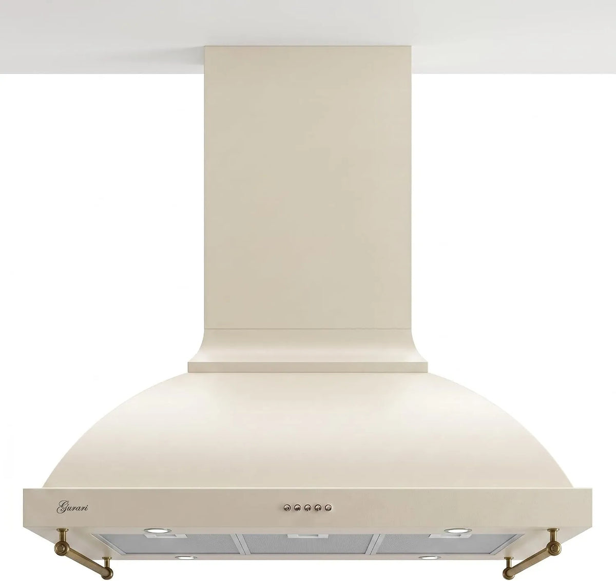 Gurari, Ostrůvkové digestoře, Island kapota 90 cm GCH I 069 BG N Retro Creme rozsah kapuce 90 cm pro kuchyňský, Černá / stříbrná, 90 cm, 150 mm