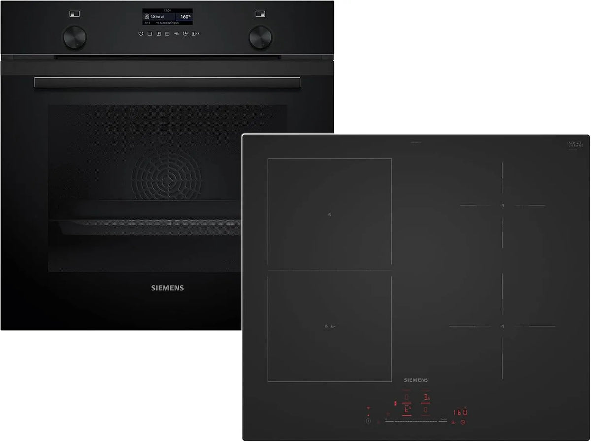 Siemens PQ100J60PL HB279GBB3, Sety sporáku a trouby, Sada Pyrolýzní trouba Deep černá Inox + samostatná indukční sporáková destička