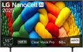 LG 55NANO80A6B Gen8, Televizory, TV 55 palců (139 cm) 4K Nanocell AI TV (α7 4K AI procesor, Webos 25, 60Hz) [model, Hnědá, 139 cm, 4K, 7 G