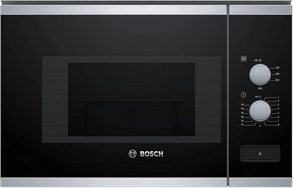 Bosch BFL520MS0, Multifunkční mikrovlnné trouby, Built- in mikrovlnná trouba, kombík, 20 l, 800 W, černá, nerezová ocel Noir, Černá / stříbrná
