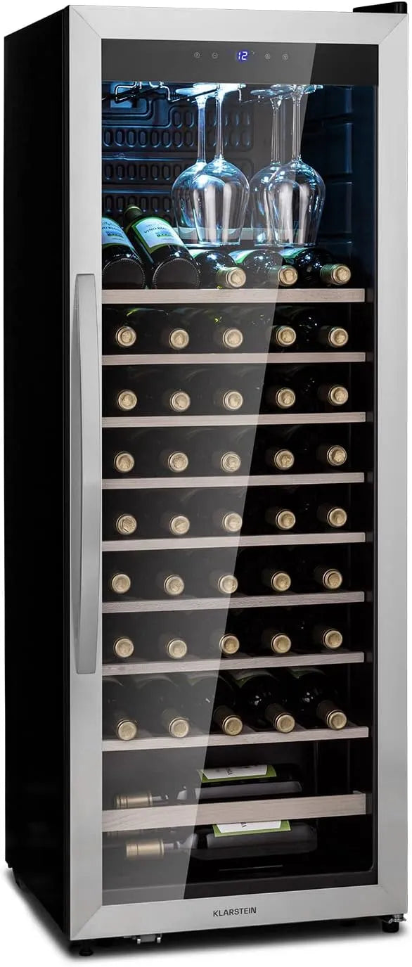 Klarstein, Nápojové chladničky, Clearstein Lednička na víno, Nápoje Lednička Úzký, Skleněná-Dveře Lednice, Černá, 46 L