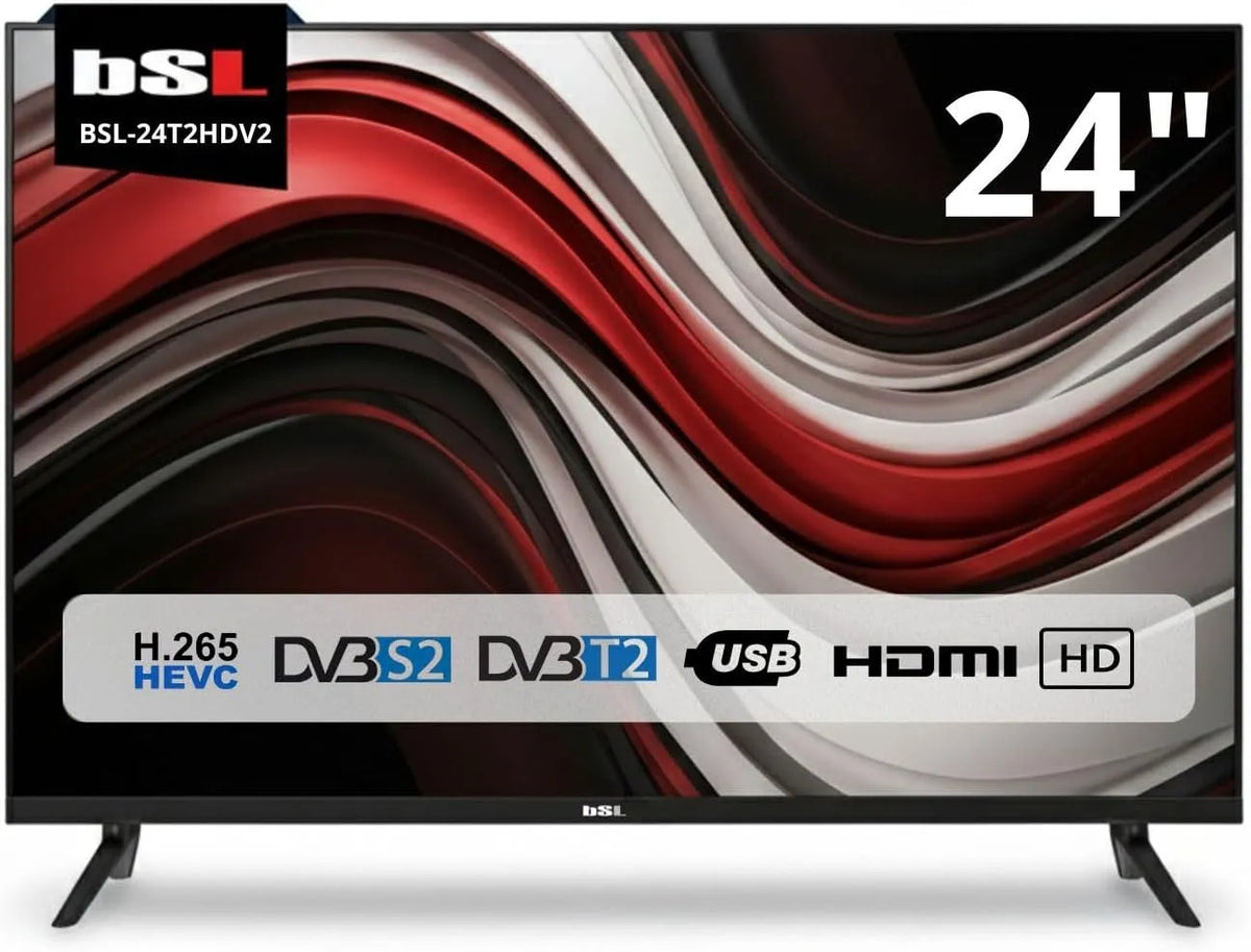 BSL BEAUTIFUL SOUND LINE BSL-24T2HDV2, Přenosné televizory, TV 24 palců BSL- LED HD 1366x768, Černá, 2 L, 1366x768, 24 ', 2 v